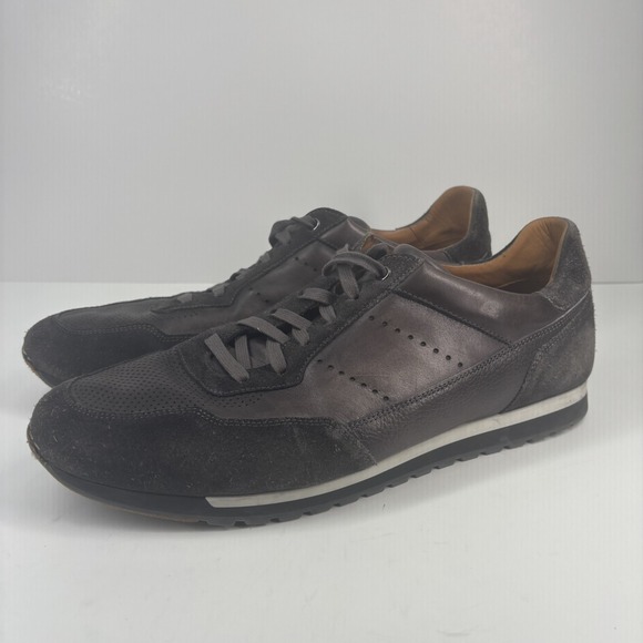 Magnanni Serrano Men's US 14/EU 48 Brown‎ Leather Suede Low-Top Dress Sneakers